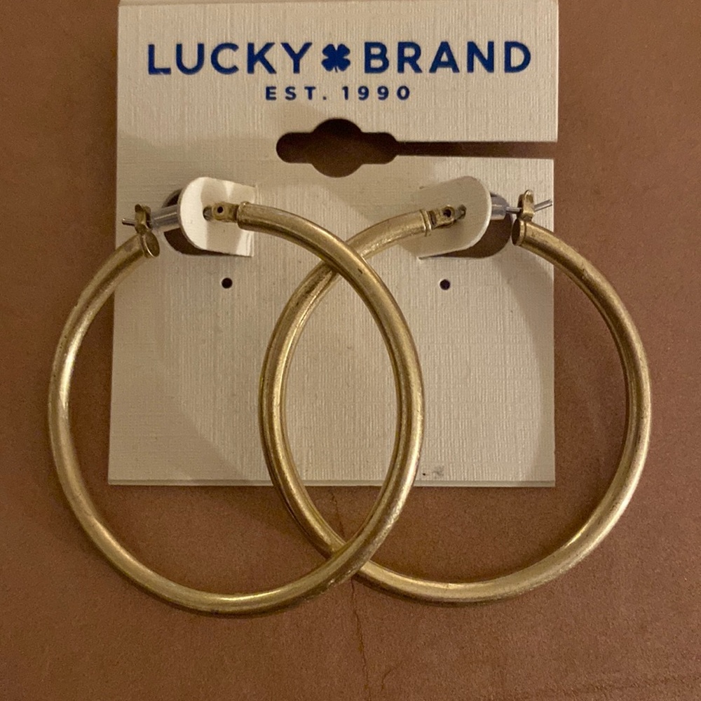 Lucky Brand gold hoop earrings NWT